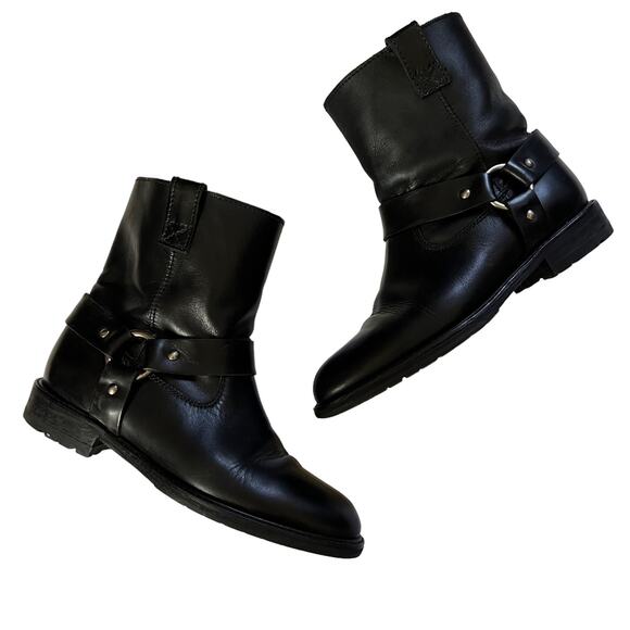 Madewell Harness Biker Boots in Black Leather Size 5.5 - Picture 3 of 11